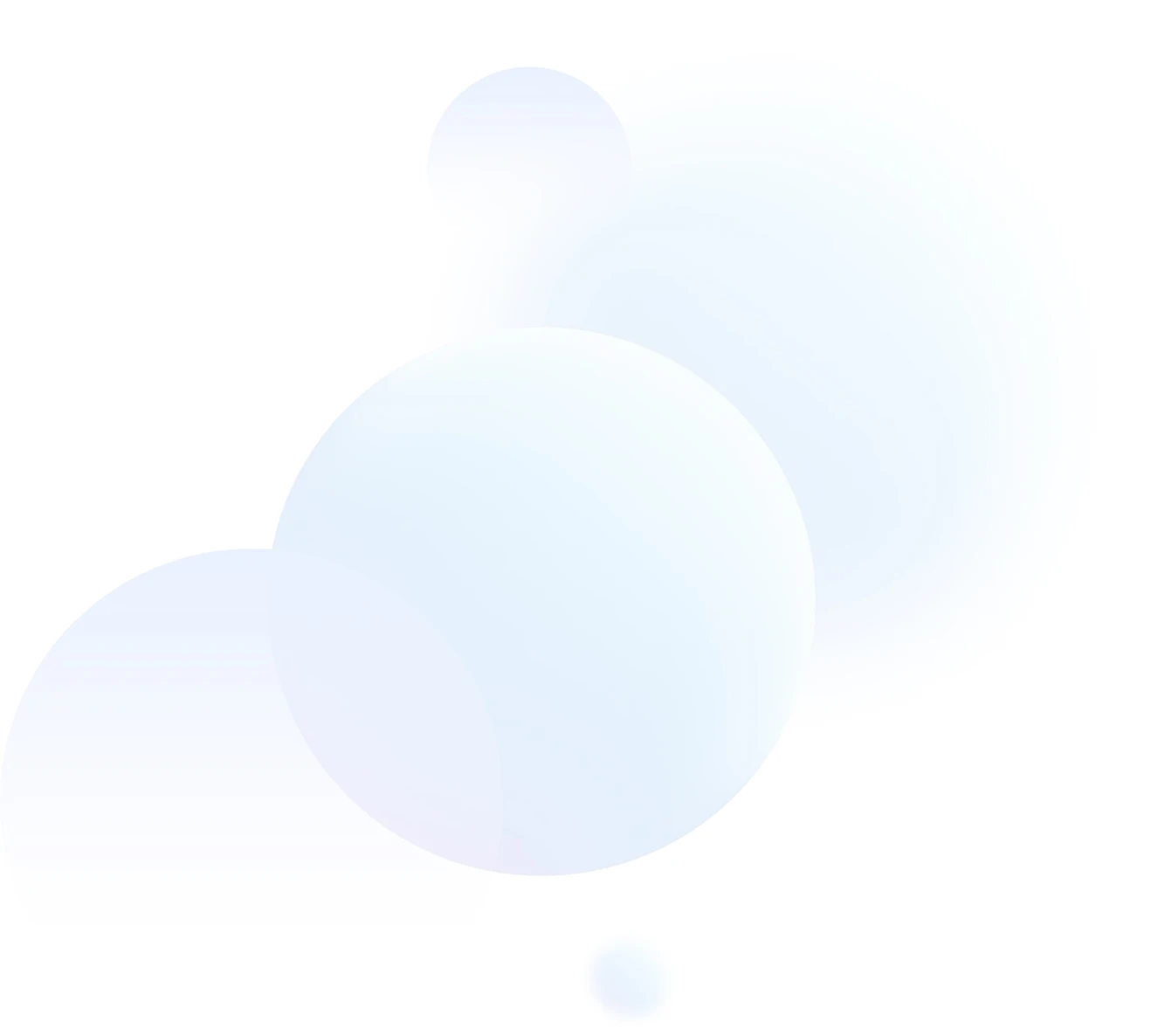 Soft blue and cyan abstract bubbles from Definity's website